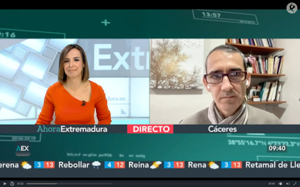 Participación en informativos de Canal Extremadura